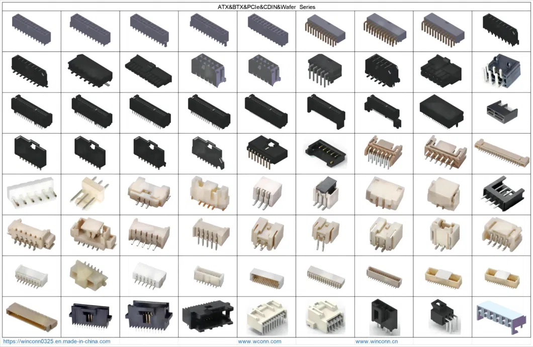 FPC FFC Zif ATX;Btx;Lvds;Pin Female Header;IC Socket;RJ45;USB;1394;DIN;HDMI;Pcie;S ATA;Wtb;Btb;Wtw;RF;D-SUB;DVI;Ngff;M2;SIM;Memory;Battery;Pogo Pin Connector