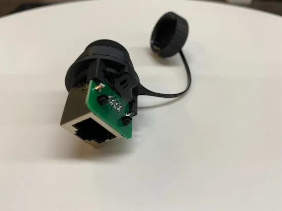 Conector del panel RJ45 de la prenda impermeable de la tuerca del metal de la aviación con el cable de extensión